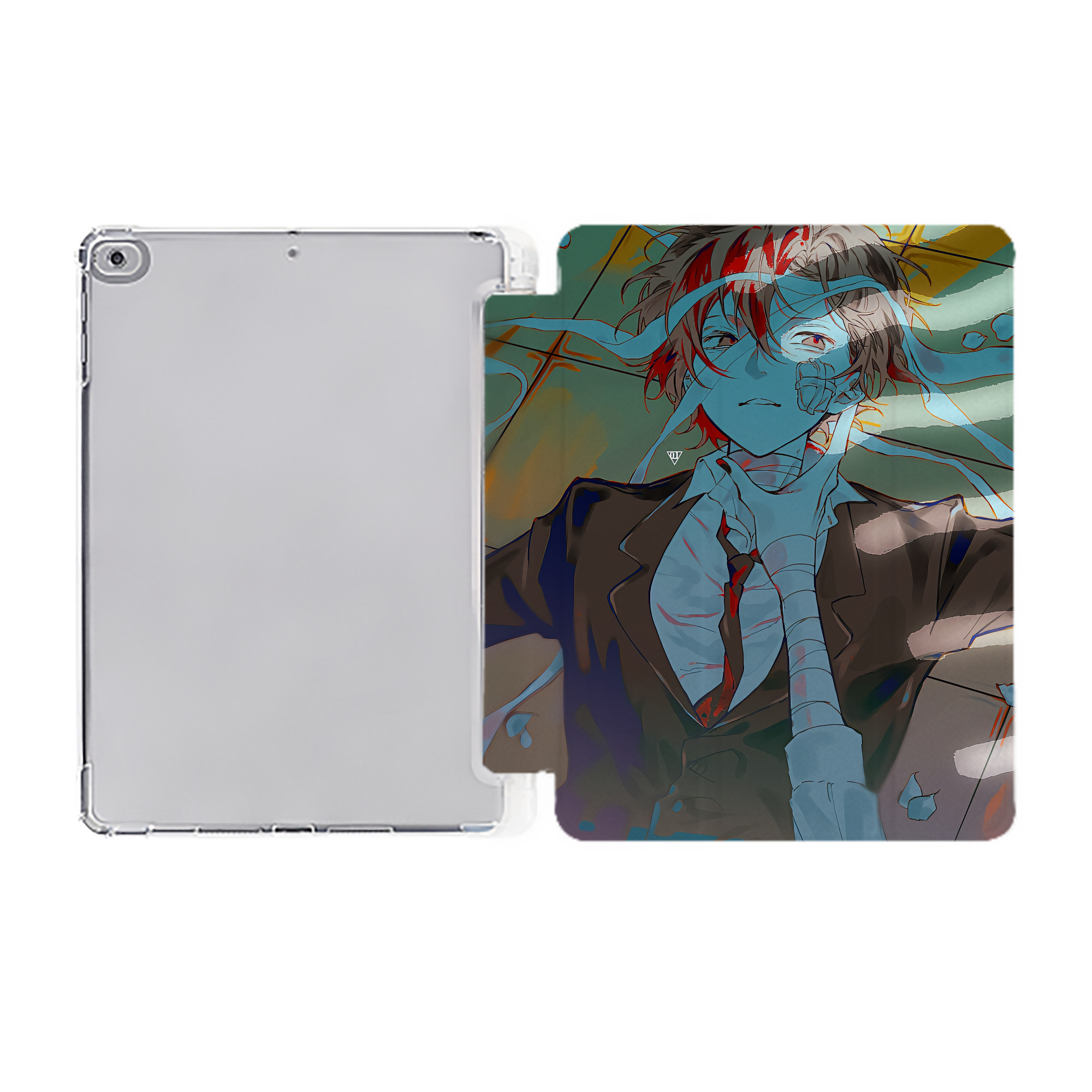 （画像用） 文豪ストレイドッグス Bungo Stray Dogs IPad ケース ペン収納付き 三つ折りスタンド PUレザー×シリコン 対応機種9.5/10.5/10.9インチ